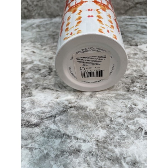Starbucks Tumbler Thermal Mug Stainless Steel White-Orange Tie Dye Logo 16oz NWT - Picture 4 of 7